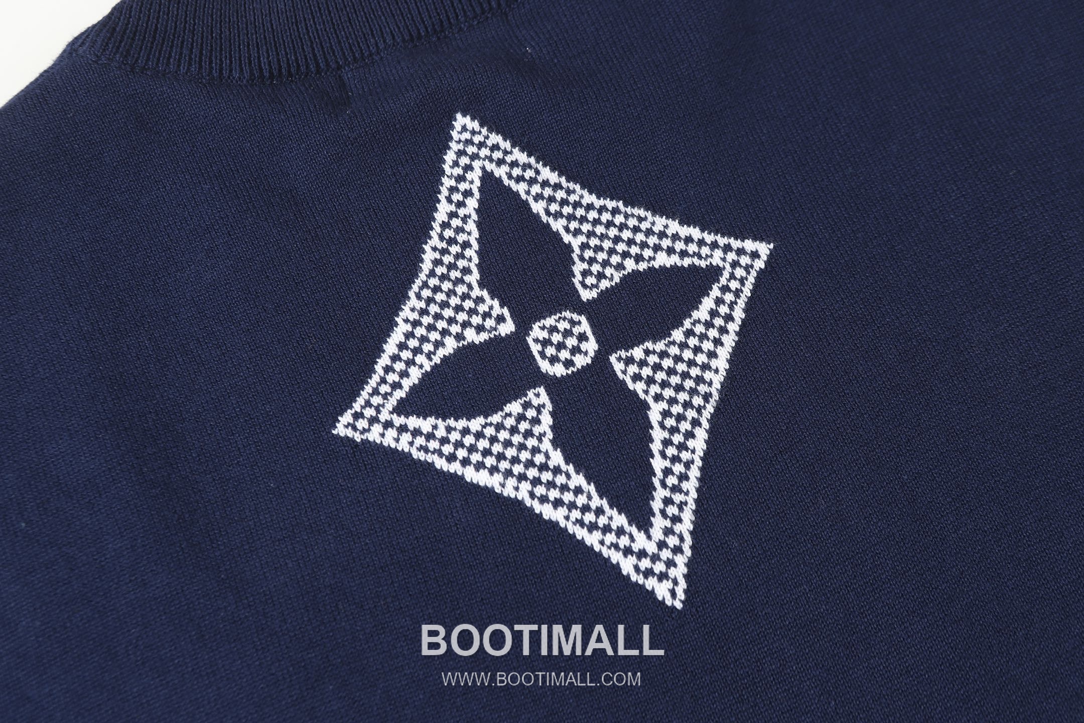 Louis Vuitton Monogram Jacquard Knit Crew Neck Short Sleeve T-Shirt Blue 루이비통 모노그램 자카드 니트 크루넥 반팔 티셔츠 블루 4