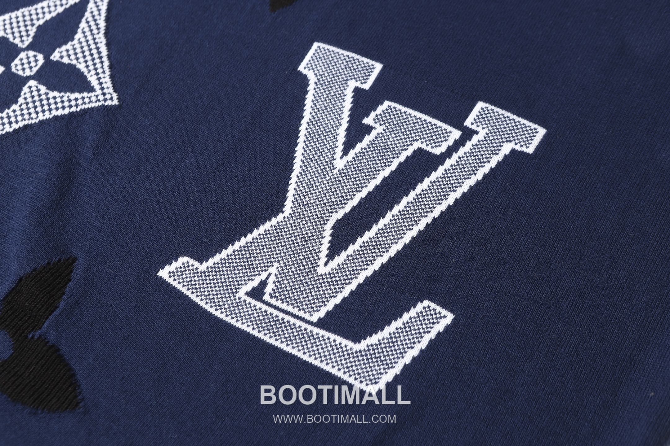 Louis Vuitton Monogram Jacquard Knit Crew Neck Short Sleeve T-Shirt Blue 루이비통 모노그램 자카드 니트 크루넥 반팔 티셔츠 블루 5