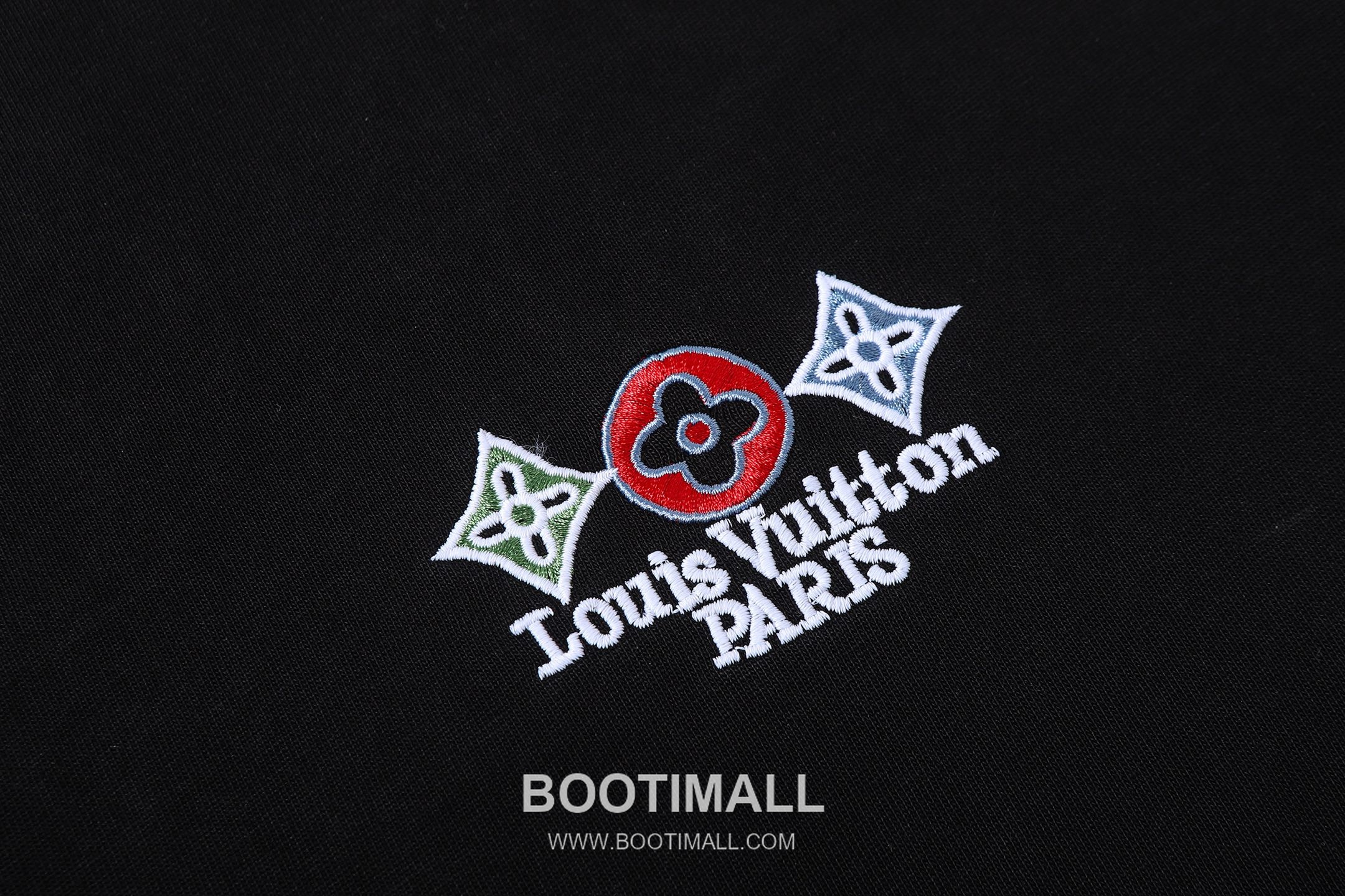 Louis Vuitton Monogram Flower Embroidery Distressed Cotton T-Shirt Black White 루이비통 모노그램 플라워 자수 디스트레스드 코튼 티셔츠 블랙 화이트 4