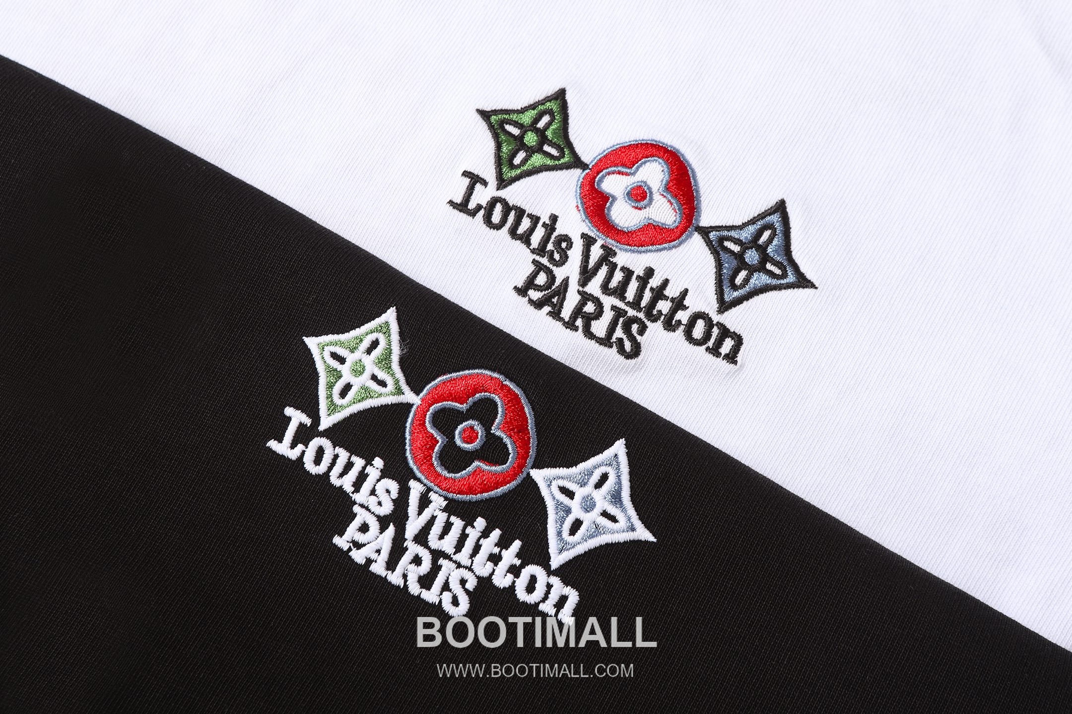 Louis Vuitton Monogram Flower Embroidery Distressed Cotton T-Shirt Black White 루이비통 모노그램 플라워 자수 디스트레스드 코튼 티셔츠 블랙 화이트 13