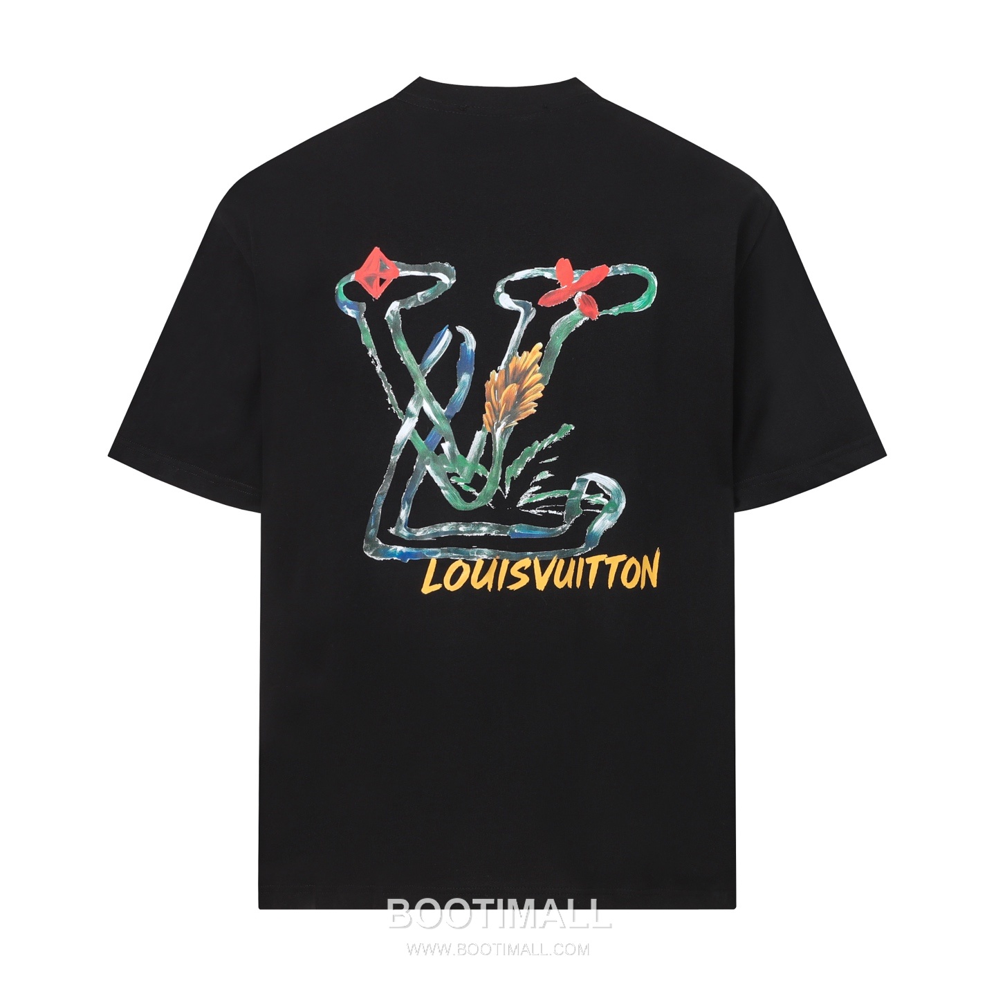 Louis Vuitton Graffiti Logo Cotton T-Shirt Black White 루이비통 그래피티 로고 코튼 티셔츠 블랙 화이트 2