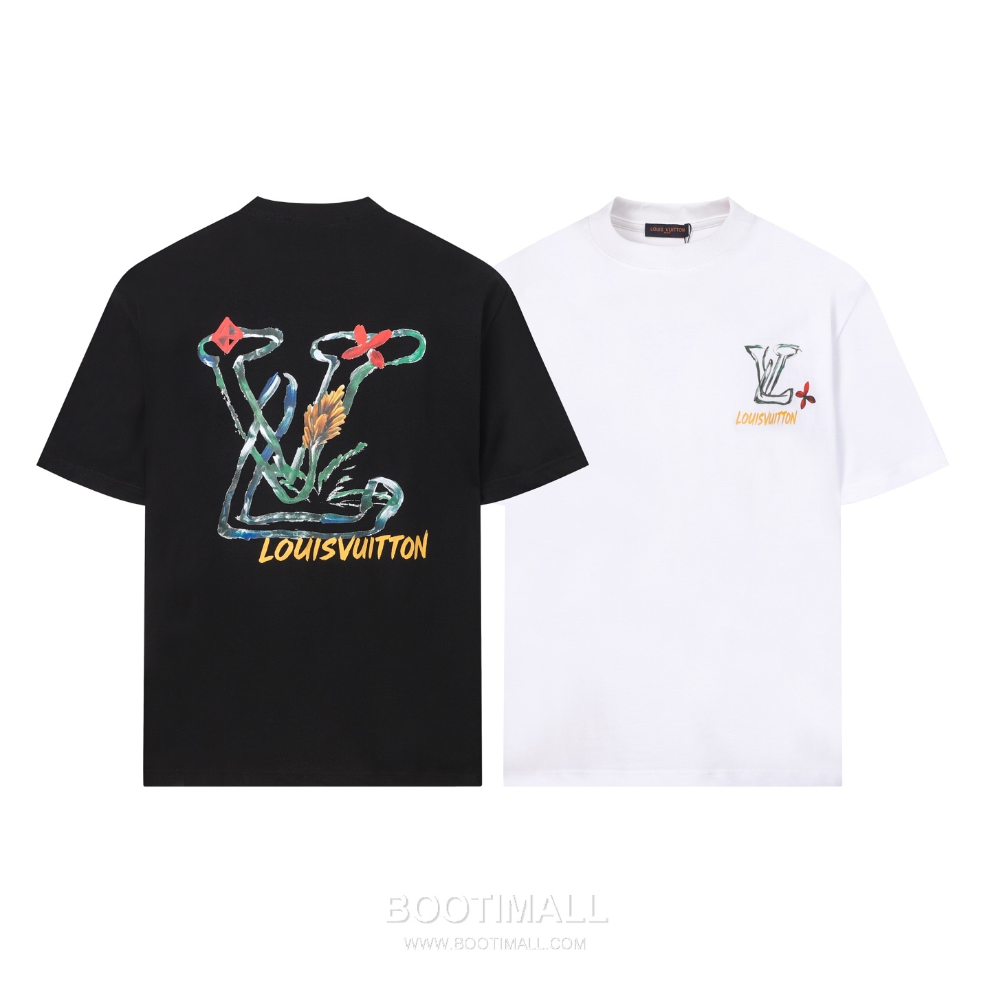 Louis Vuitton Graffiti Logo Cotton T-Shirt Black White 루이비통 그래피티 로고 코튼 티셔츠 블랙 화이트 9