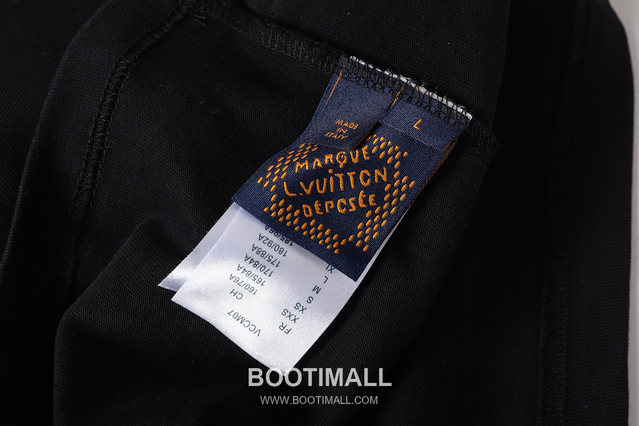 Louis Vuitton Denim Logo Embroidery Cotton T-Shirt Black White 루이비통 데님 로고 자수 코튼 티셔츠 블랙 화이트 8