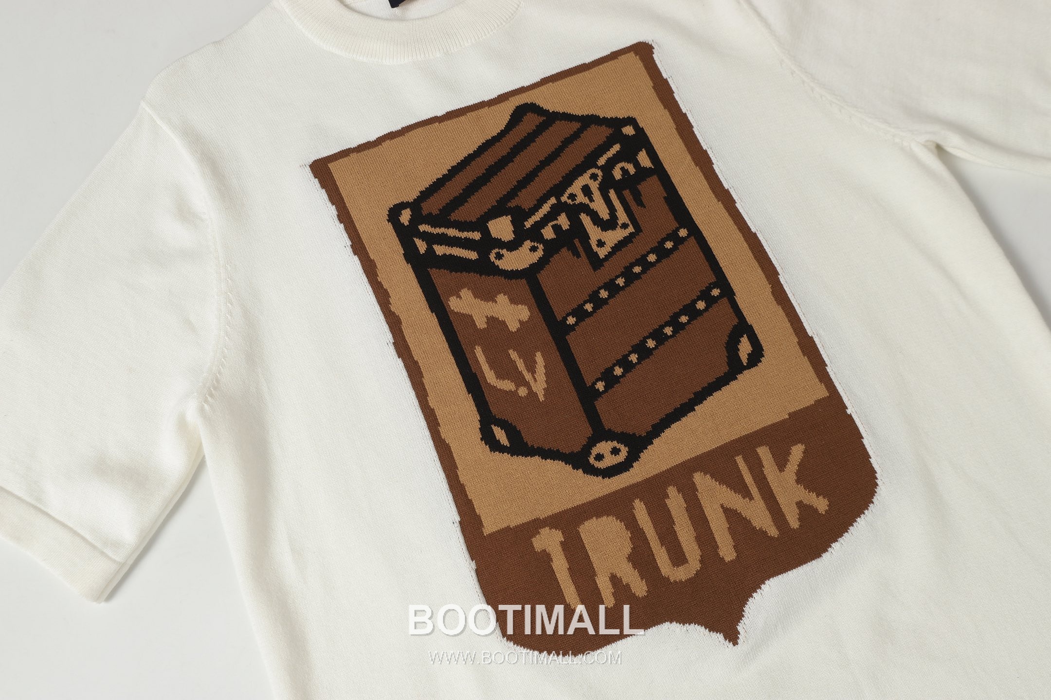 Louis Vuitton Monogram Jacquard Knit Crew Neck Short Sleeve T-Shirt Blue 루이비통 모노그램 자카드 니트 크루넥 반팔 티셔츠 블루 5