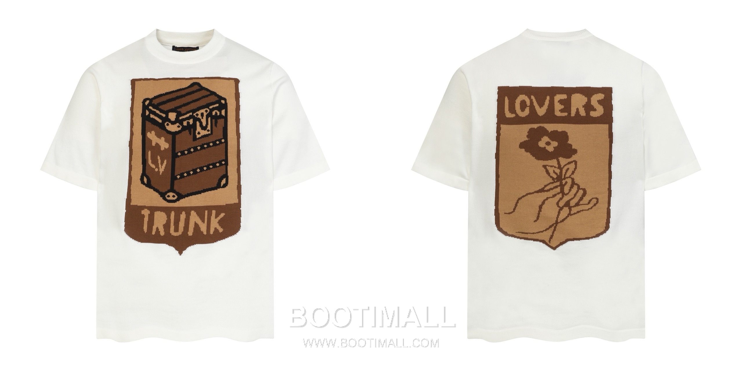 Louis Vuitton Monogram Jacquard Knit Crew Neck Short Sleeve T-Shirt Blue 루이비통 모노그램 자카드 니트 크루넥 반팔 티셔츠 블루 9