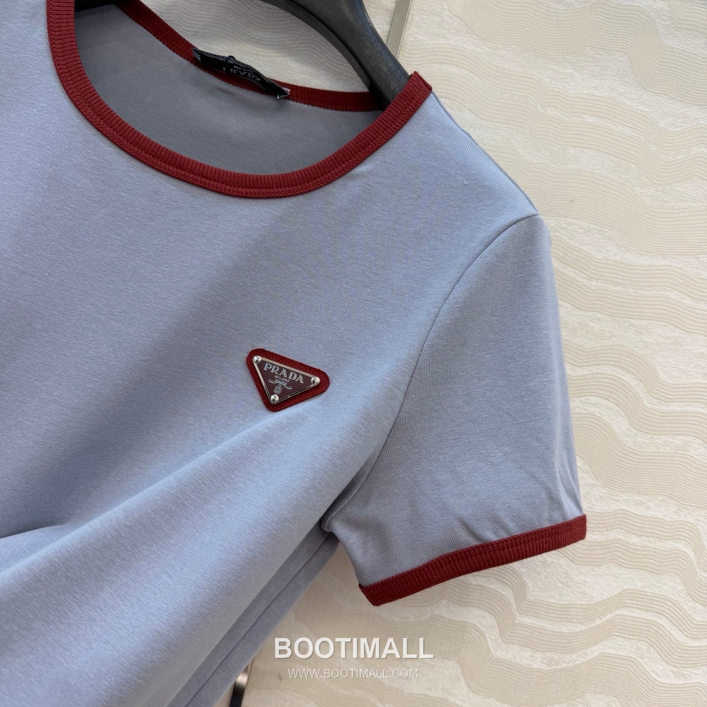 Prada Triangle Logo Cotton T-Shirt White 프라다 트라이앵글 로고 코튼 반팔 티셔츠 화이트 7