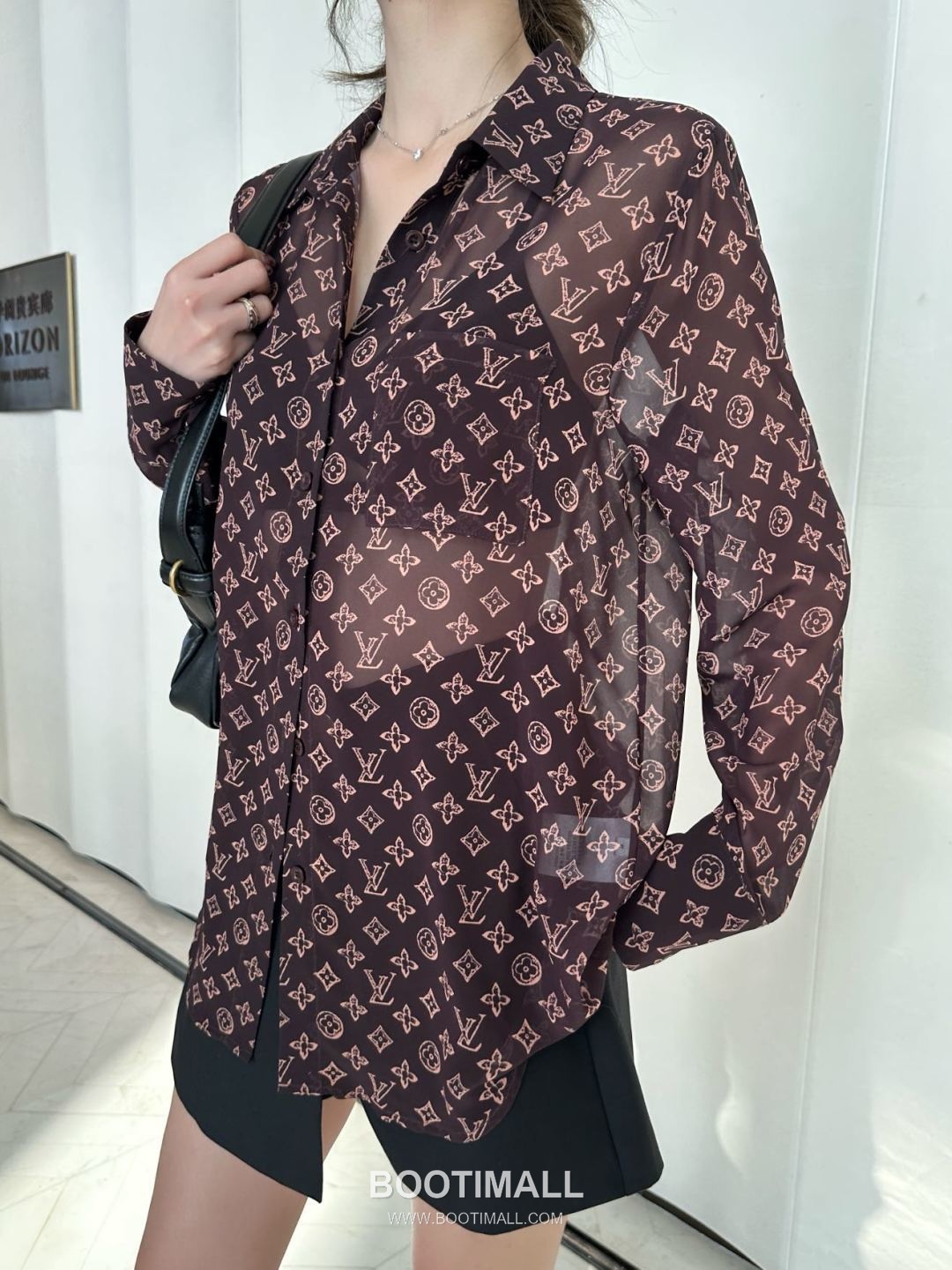 Louis Vuitton Semi-Sheer Logo Print Shirt Light Pink 루이비통 세미 시어 로고 프린트 셔츠 라이트 핑크 13