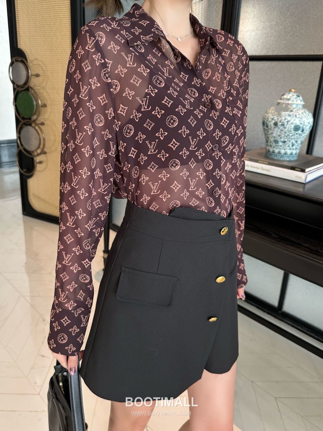 Louis Vuitton Semi-Sheer Logo Print Shirt Light Pink 루이비통 세미 시어 로고 프린트 셔츠 라이트 핑크 15