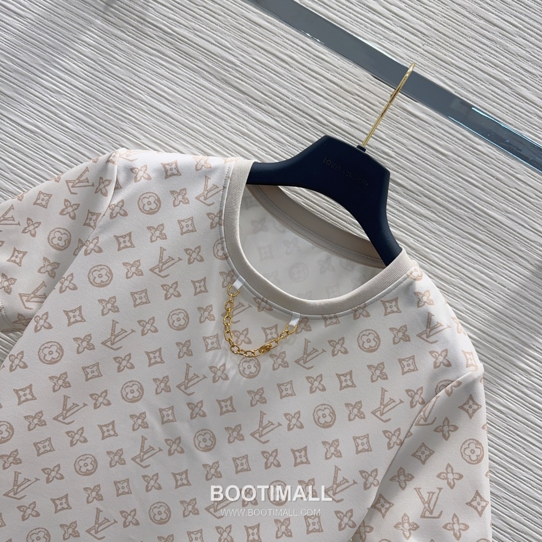 Louis Vuitton Monogram Pattern Cotton Blend Two-Piece Set Beige 루이비통 모노그램 패턴 코튼 블렌드 투피스 세트 베이지 3
