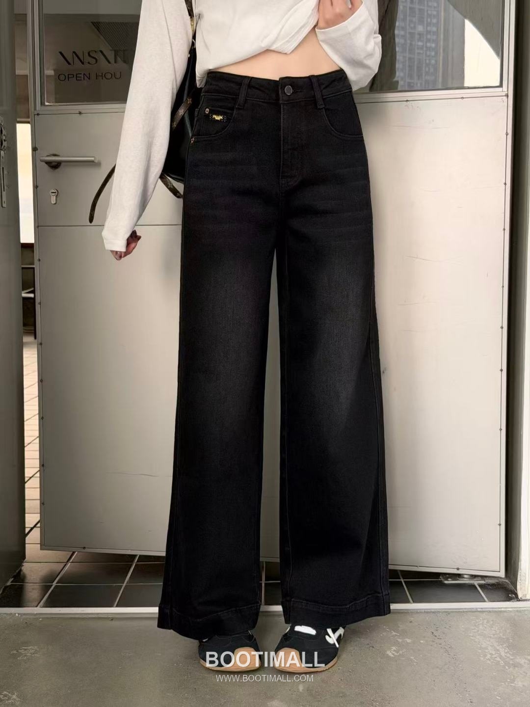 Prada Denim Wide Leg Jeans Black 프라다 데님 와이드 레그 진 블랙 14