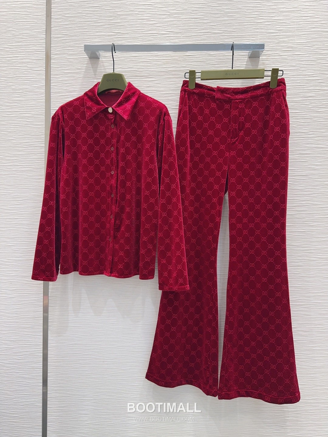 Gucci Velvet Jacquard Shirt Pants Set Burgundy 구찌 벨벳 자카드 셔츠 팬츠 세트 버건디 10