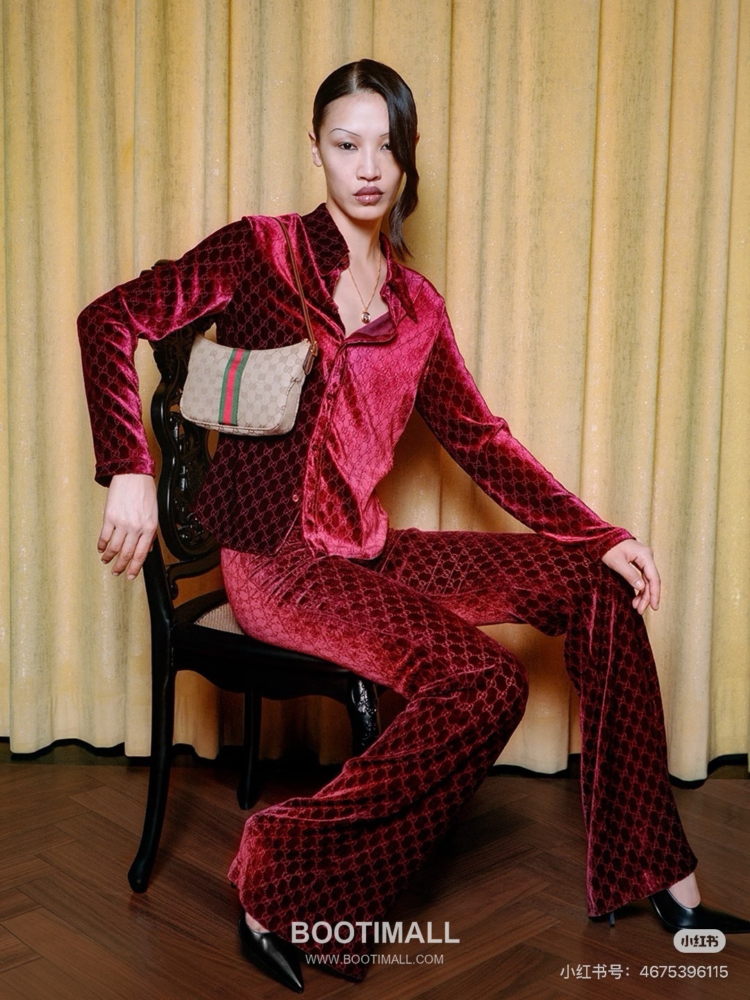 Gucci Velvet Jacquard Shirt Pants Set Burgundy 구찌 벨벳 자카드 셔츠 팬츠 세트 버건디 20