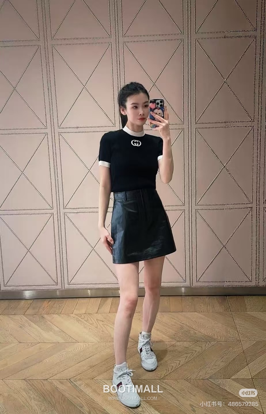 Gucci GG Logo Contrast Knit Short Sleeve Top Black White 구찌 GG 로고 콘트라스트 니트 반팔 티셔츠 블랙 화이트 9