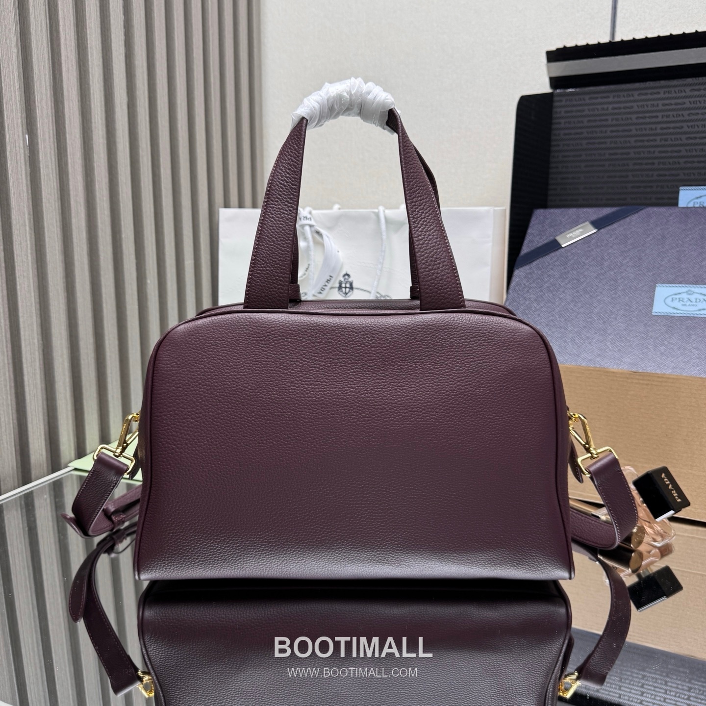 Prada Natural Grain Leather Black Top Handle Bag 프라다 1BB148 천연 그레인 레더 블랙 탑 핸들백 33cm 2