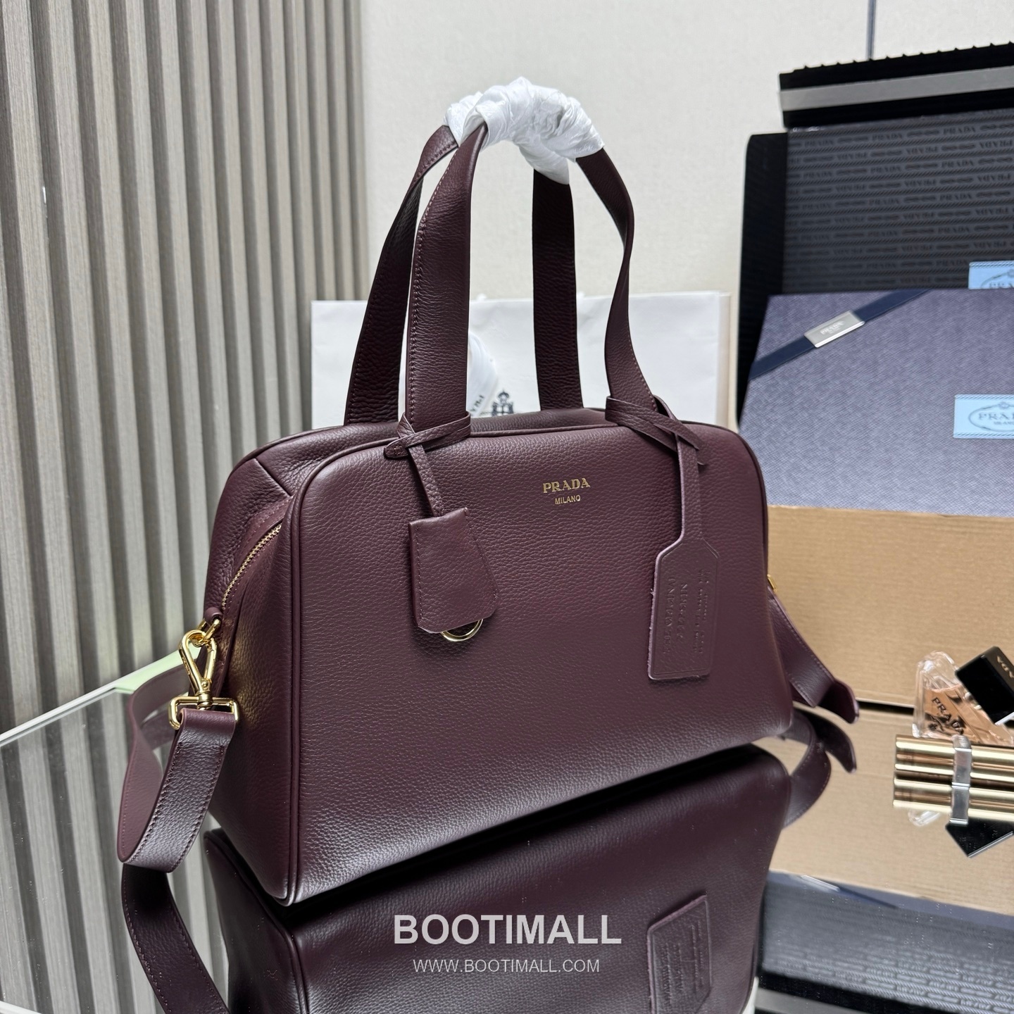 Prada Natural Grain Leather Black Top Handle Bag 프라다 1BB148 천연 그레인 레더 블랙 탑 핸들백 33cm 3