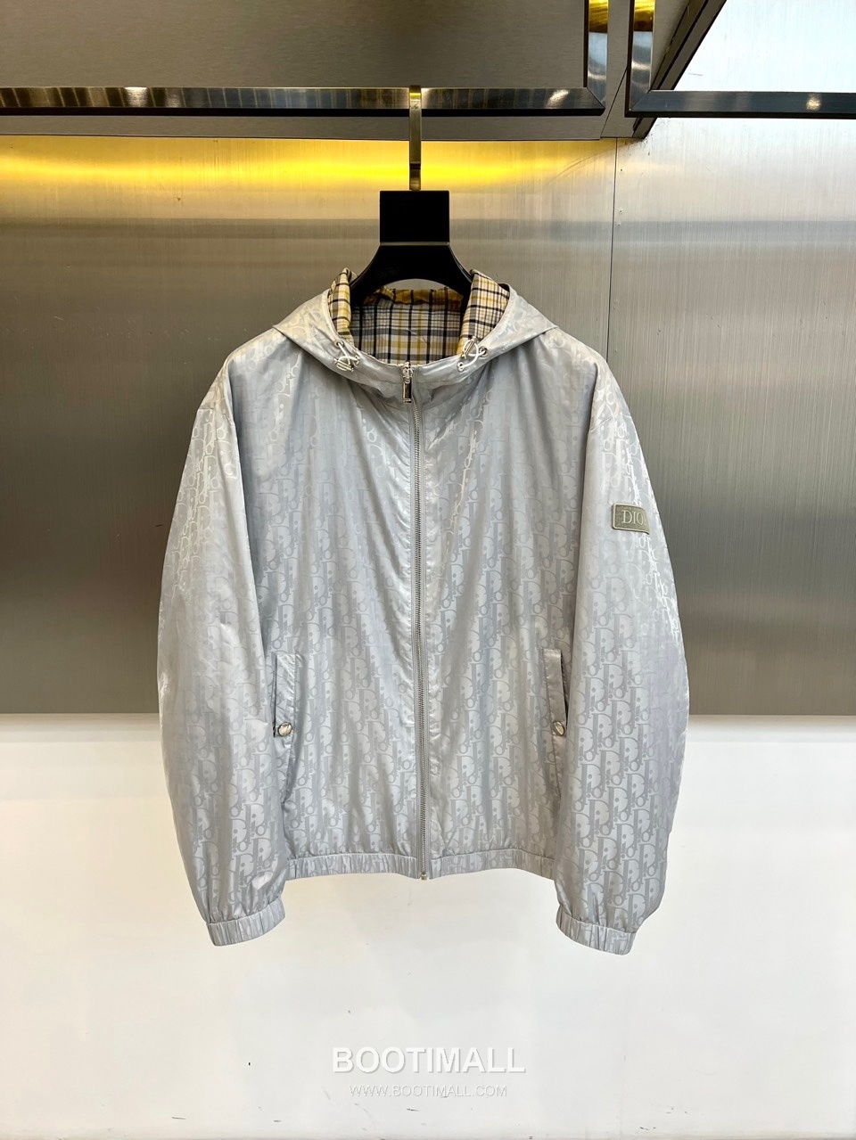 Dior Reversible Hooded Check Jacket Yellow Black Grey 디올 리버서블 후드 체크 자켓 옐로우 블랙 그레이 1