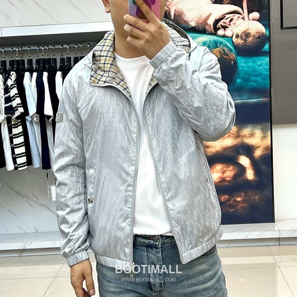 Dior Reversible Hooded Check Jacket Yellow Black Grey 디올 리버서블 후드 체크 자켓 옐로우 블랙 그레이 2