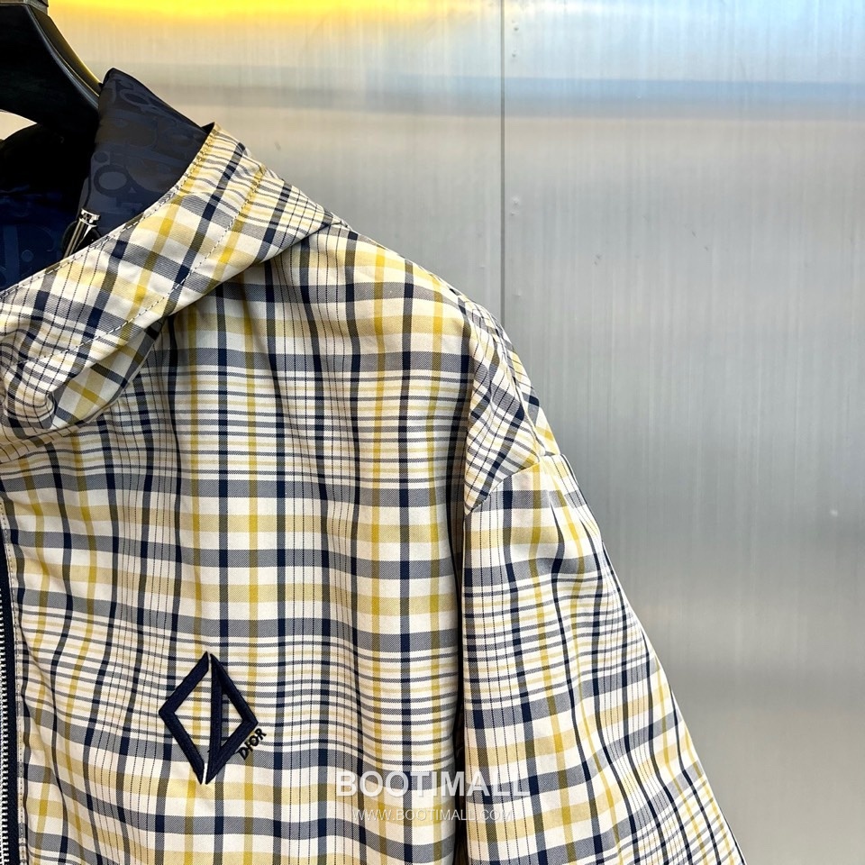 Dior Reversible Hooded Check Jacket Yellow Black Grey 디올 리버서블 후드 체크 자켓 옐로우 블랙 그레이 12