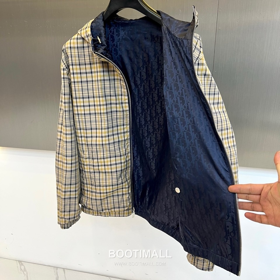 Dior Reversible Hooded Check Jacket Yellow Black Grey 디올 리버서블 후드 체크 자켓 옐로우 블랙 그레이 15