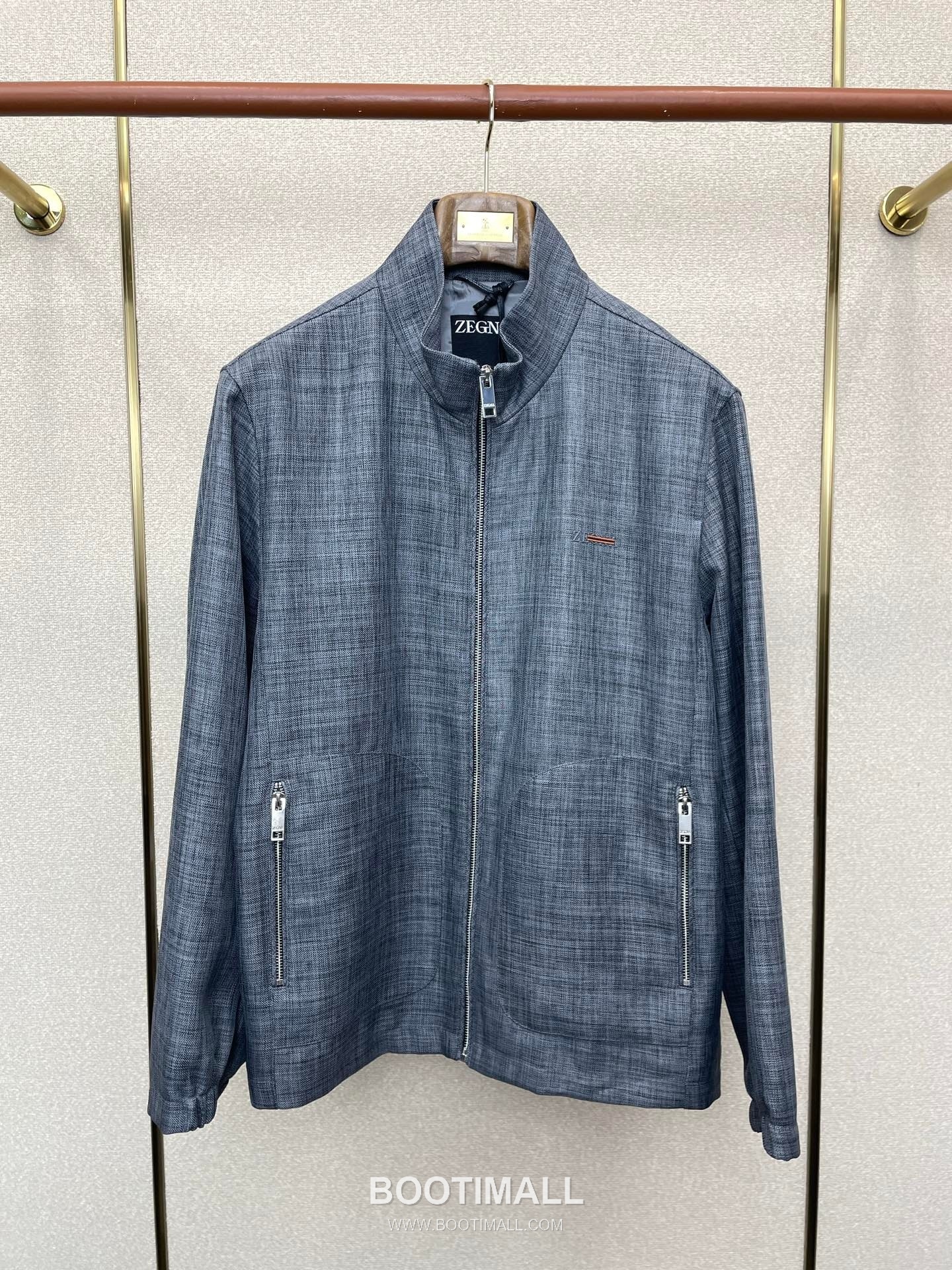 Zegna Stand Collar Zip-Up Jacket Black 제냐 스탠드 칼라 집업 자켓 블랙 2