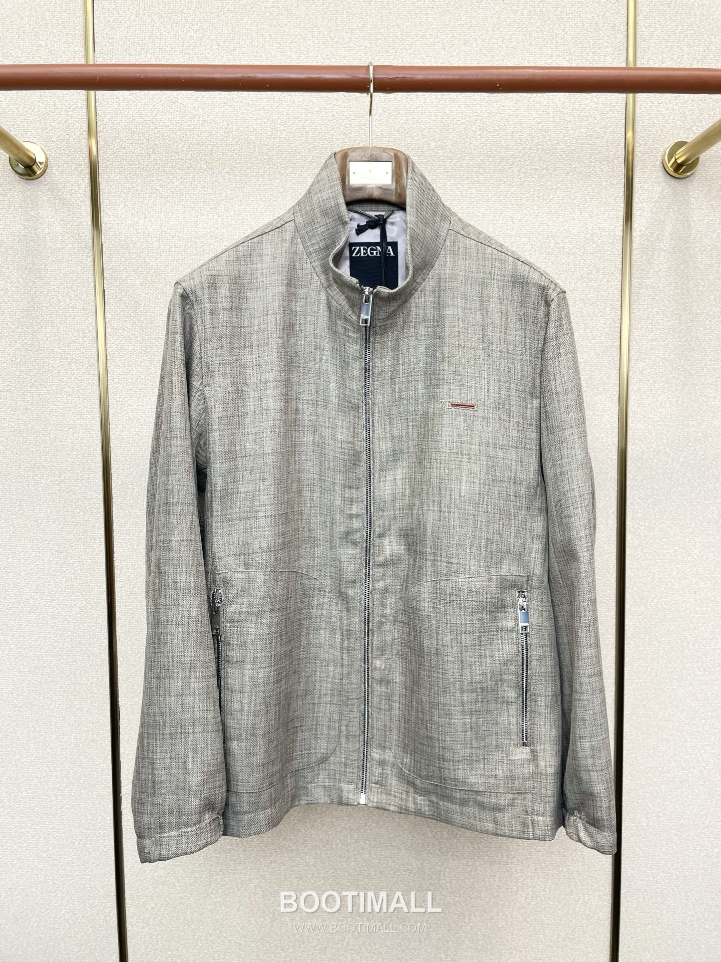 Zegna Stand Collar Zip-Up Jacket Black 제냐 스탠드 칼라 집업 자켓 블랙 4