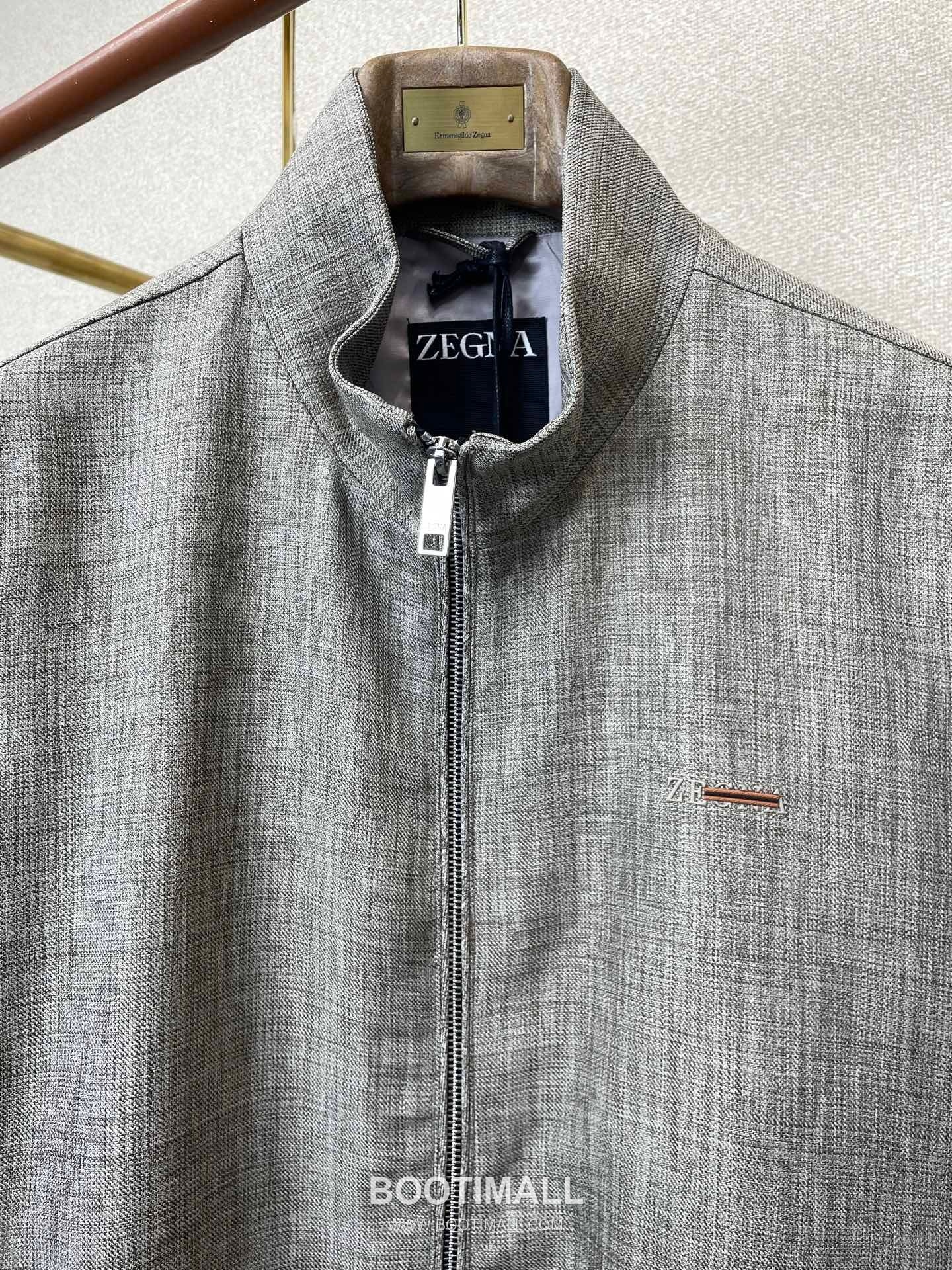 Zegna Stand Collar Zip-Up Jacket Black 제냐 스탠드 칼라 집업 자켓 블랙 5