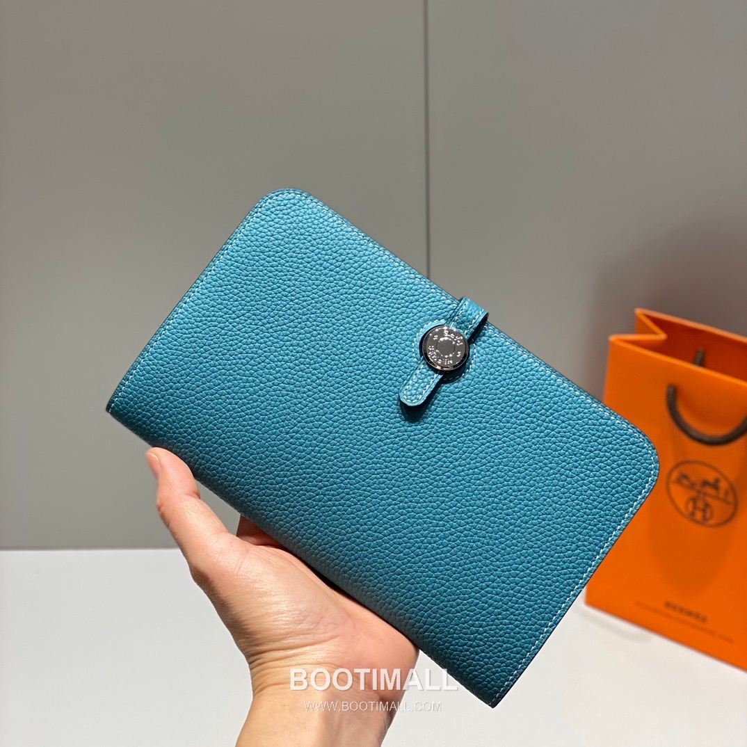 Hermes Togo Passport Holder Denim Blue Leather Wallet 에르메스 토고 여권지갑 475209Q 데님 블루 레더 20cm 5