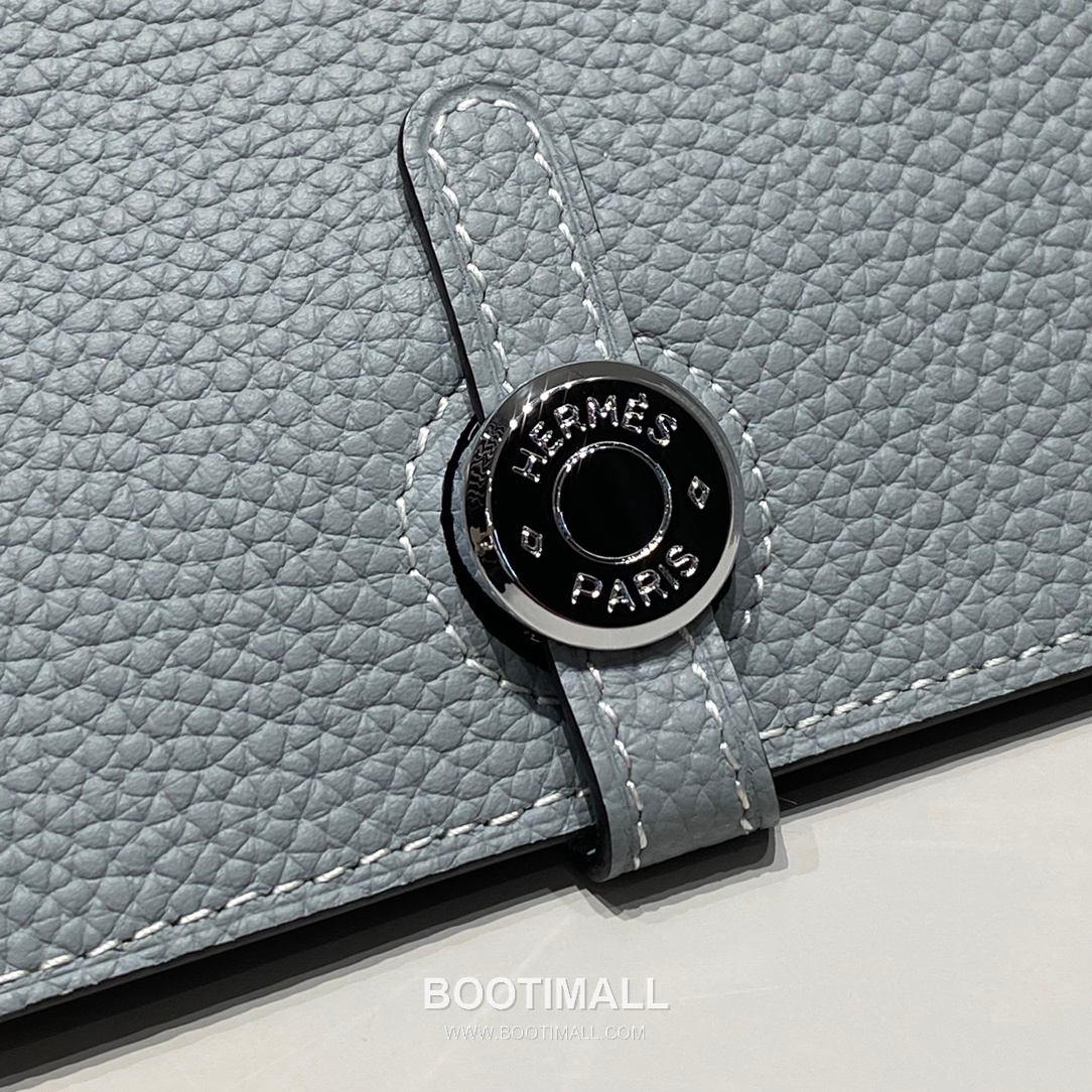 Hermes Togo Passport Holder Linen Blue Leather Wallet 에르메스 토고 여권케이스 린넨 블루 레더 지갑 20cm 6