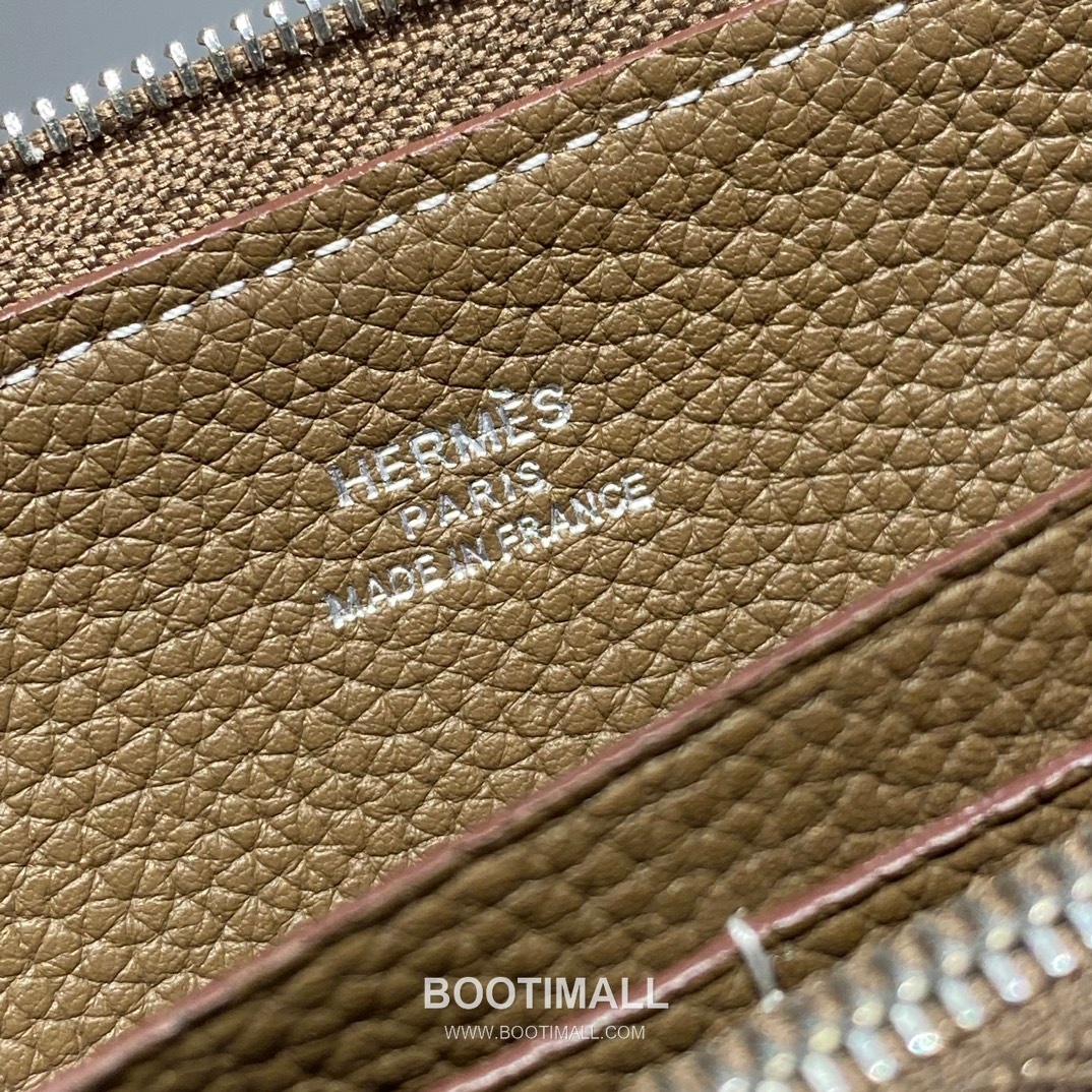 Hermes Togo Leather Etoupe Long Zip Wallet 에르메스 토고 엘레판트 그레이 짚업 장지갑 20cm 6