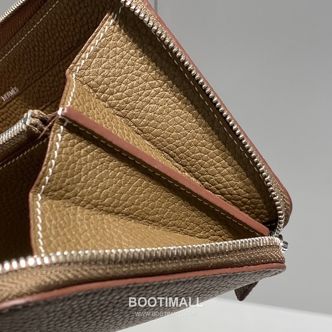 Hermes Togo Leather Etoupe Long Zip Wallet 에르메스 토고 엘레판트 그레이 짚업 장지갑 20cm 7
