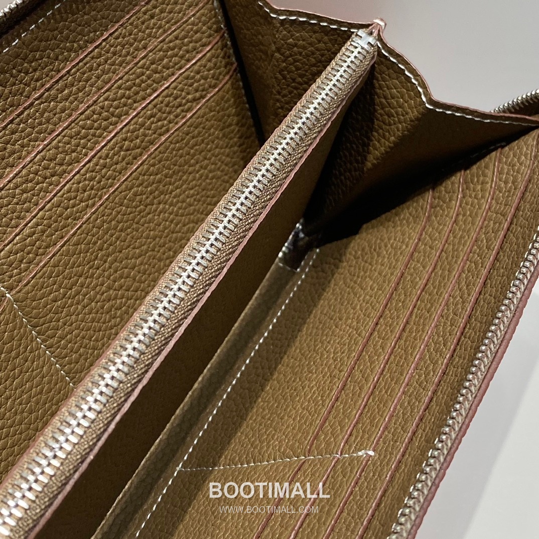 Hermes Togo Leather Etoupe Long Zip Wallet 에르메스 토고 엘레판트 그레이 짚업 장지갑 20cm 9