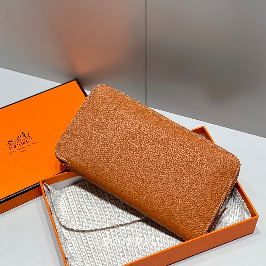 Hermes Togo Leather Etoupe Long Zip Wallet 에르메스 토고 엘레판트 그레이 짚업 장지갑 20cm 3