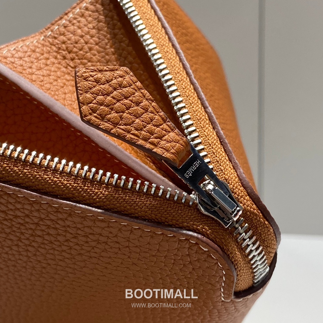 Hermes Togo Leather Etoupe Long Zip Wallet 에르메스 토고 엘레판트 그레이 짚업 장지갑 20cm 5