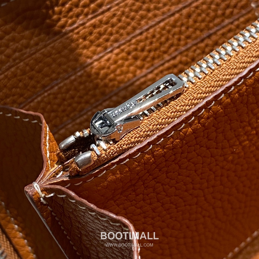 Hermes Togo Leather Etoupe Long Zip Wallet 에르메스 토고 엘레판트 그레이 짚업 장지갑 20cm 7