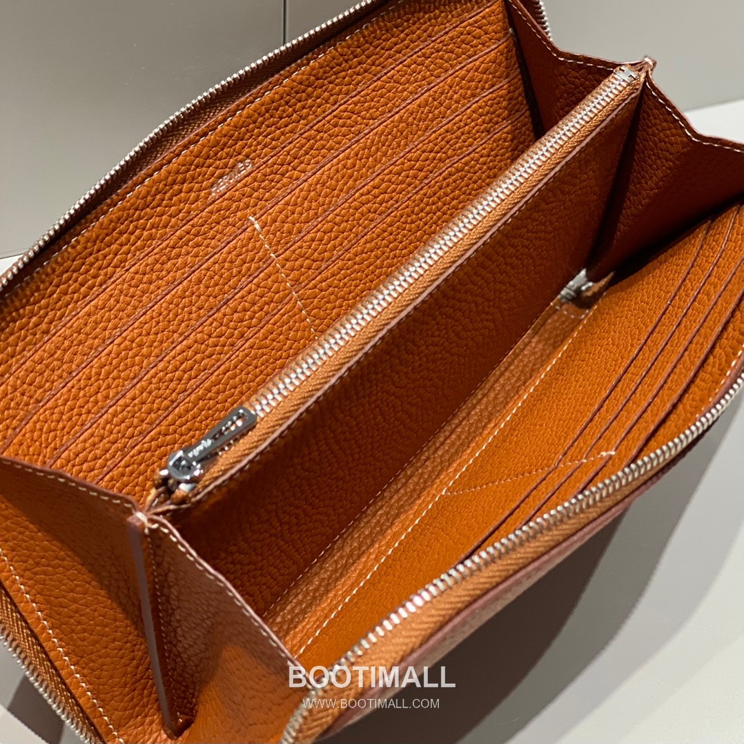 Hermes Togo Leather Etoupe Long Zip Wallet 에르메스 토고 엘레판트 그레이 짚업 장지갑 20cm 9