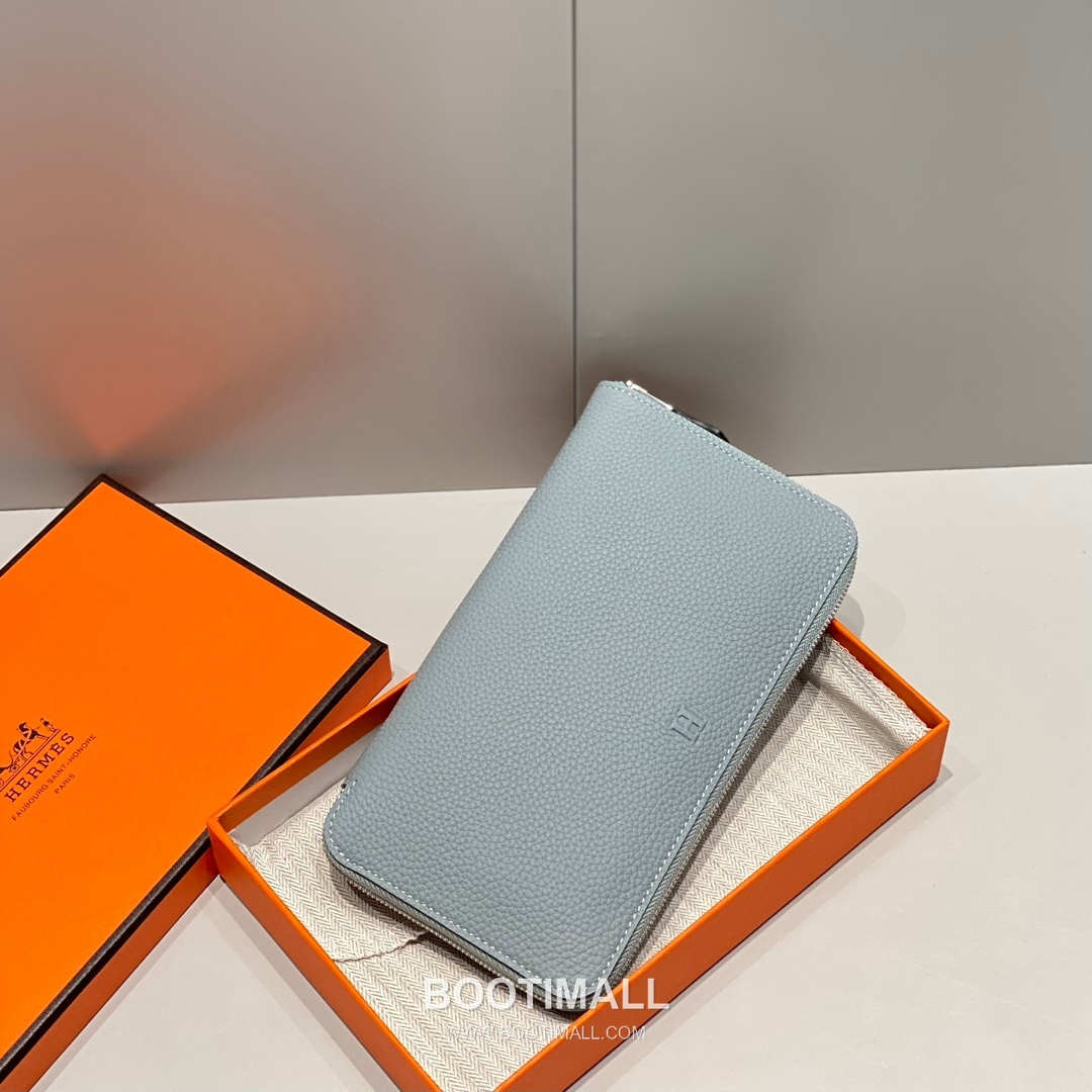 Hermes Togo Zip Long Wallet Blue Lin Leather Wallet 에르메스 토고 지퍼 장지갑 블루 린 레더 지갑 20cm 2