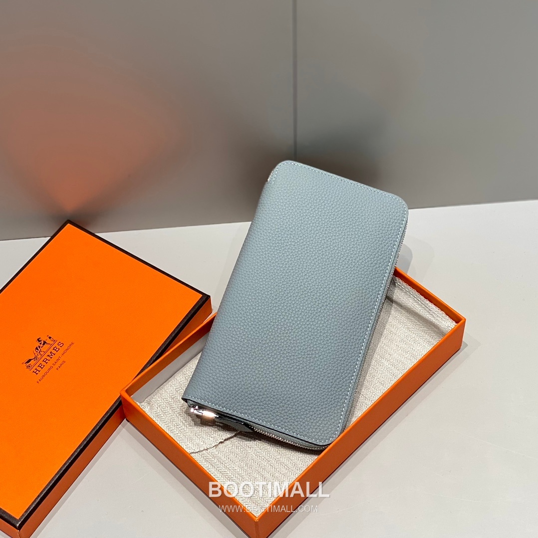 Hermes Togo Zip Long Wallet Blue Lin Leather Wallet 에르메스 토고 지퍼 장지갑 블루 린 레더 지갑 20cm 3