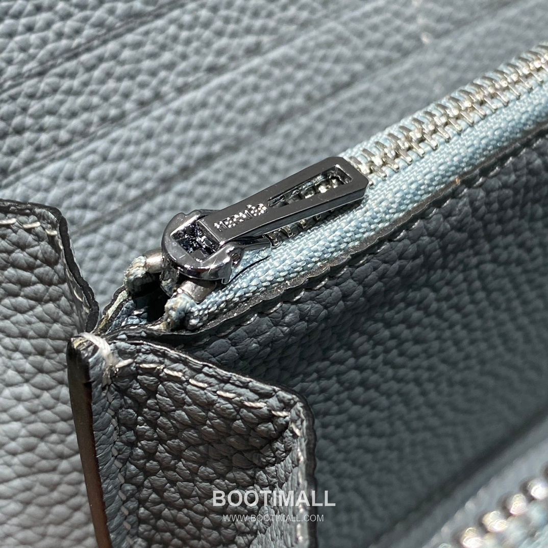 Hermes Togo Zip Long Wallet Blue Lin Leather Wallet 에르메스 토고 지퍼 장지갑 블루 린 레더 지갑 20cm 8