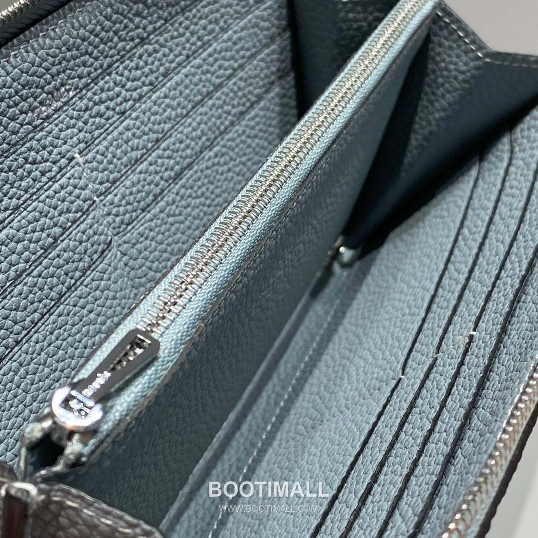 Hermes Togo Zip Long Wallet Blue Lin Leather Wallet 에르메스 토고 지퍼 장지갑 블루 린 레더 지갑 20cm 9