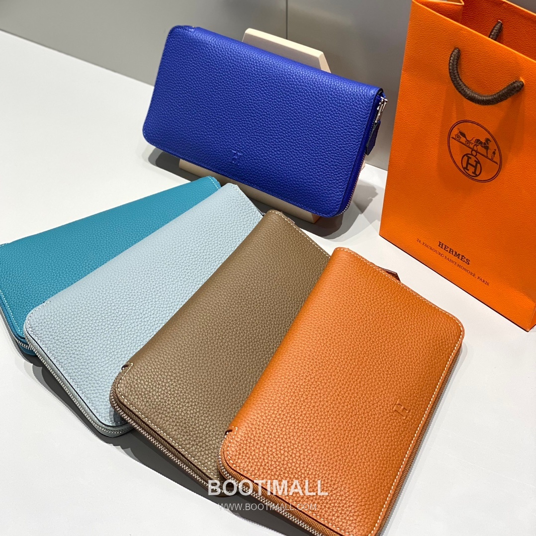 Hermes Togo Zip Long Wallet Blue Lin Leather Wallet 에르메스 토고 지퍼 장지갑 블루 린 레더 지갑 20cm 10