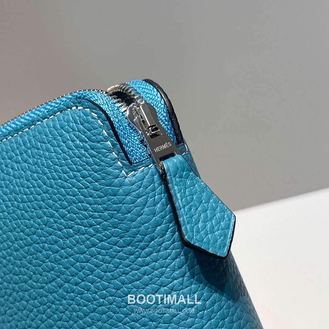 Hermes Togo Leather Denim Blue Long Zip Wallet 에르메스 토고 레더 덴님 블루 장지갑 20cm 5