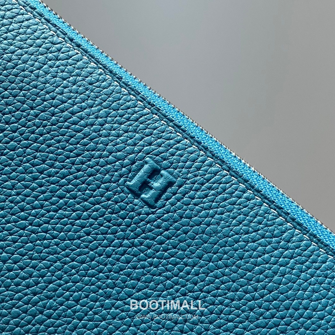 Hermes Togo Leather Denim Blue Long Zip Wallet 에르메스 토고 레더 덴님 블루 장지갑 20cm 6
