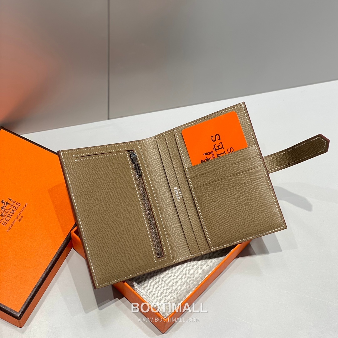 Hermes Epsom Leather Bi-Fold Wallet Elephant Grey 에르메스 엡솜 레더 반지갑 엘리펀트 그레이 4