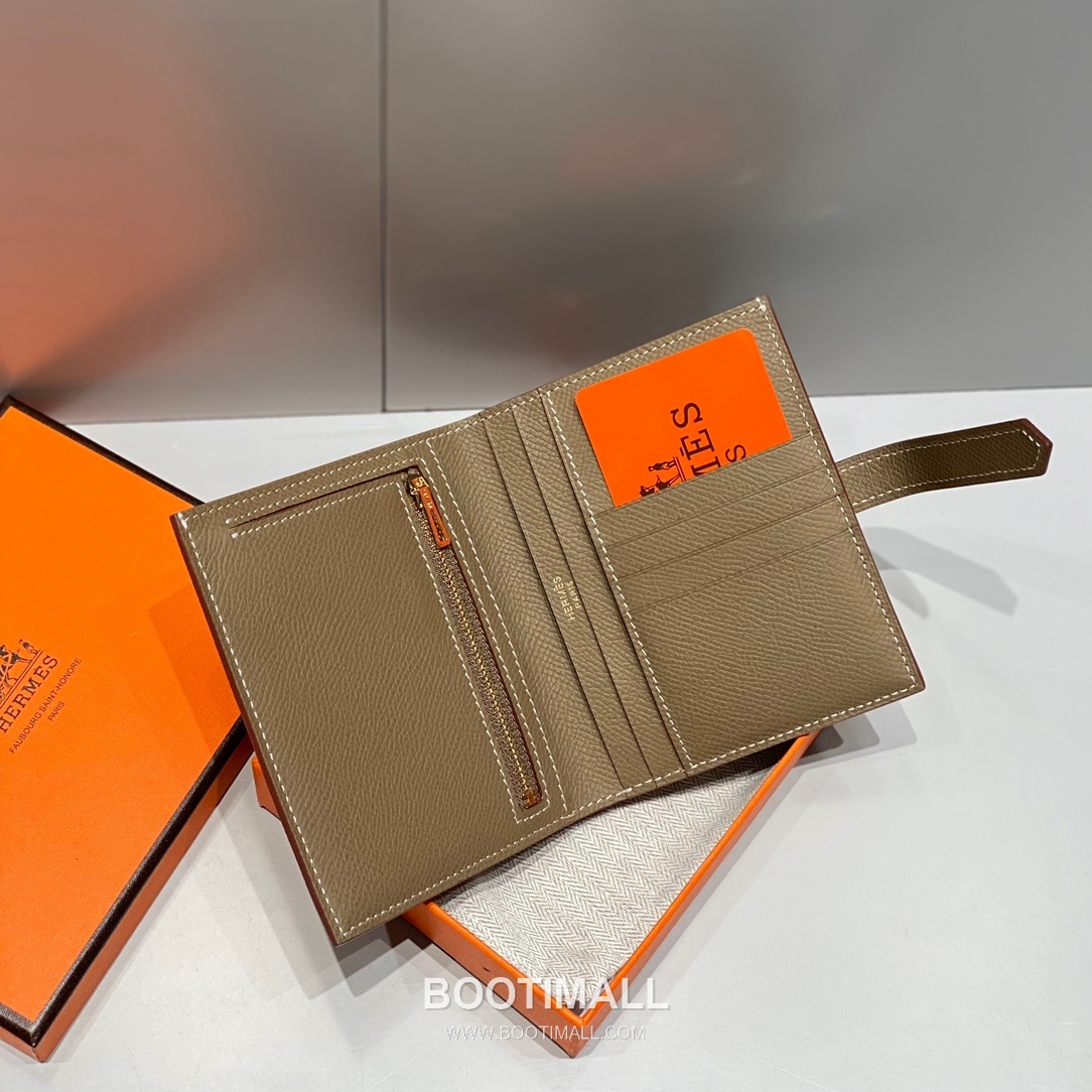 Hermes Epsom Leather Bi-Fold Wallet Elephant Grey 에르메스 엡솜 레더 반지갑 엘리펀트 그레이 4