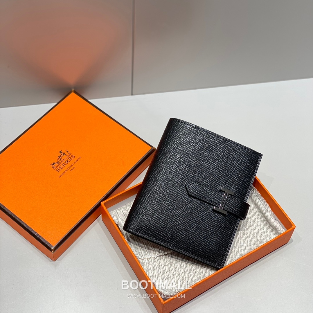 Hermes Epsom Leather Bi-Fold Wallet Elephant Grey 에르메스 엡솜 레더 반지갑 엘리펀트 그레이 2