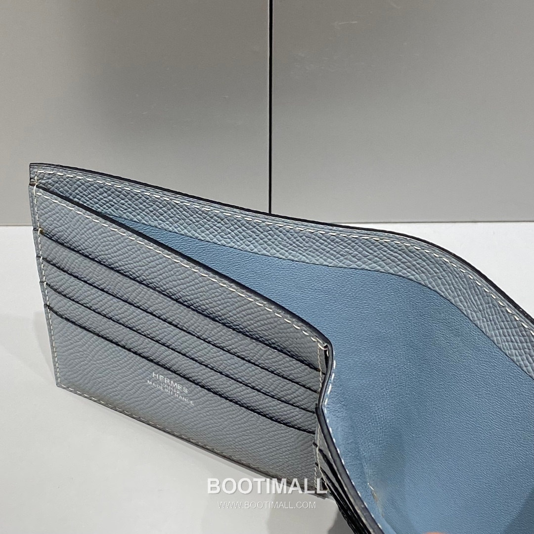 Hermes Epsom Linen Blue Bifold Short Wallet 에르메스 294504 엡솜 린넨 블루 반지갑 10cm 9