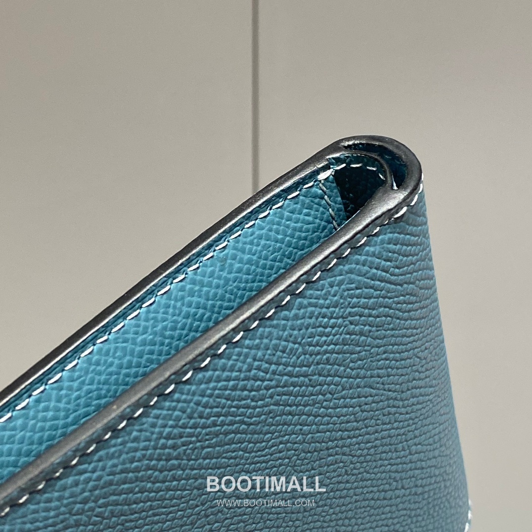 Hermes Epsom Compact Bi-Fold Wallet Blue Jeans Short Wallet 에르메스 엡솜 컴팩트 반지갑 294E504J 블루 진 10cm 7