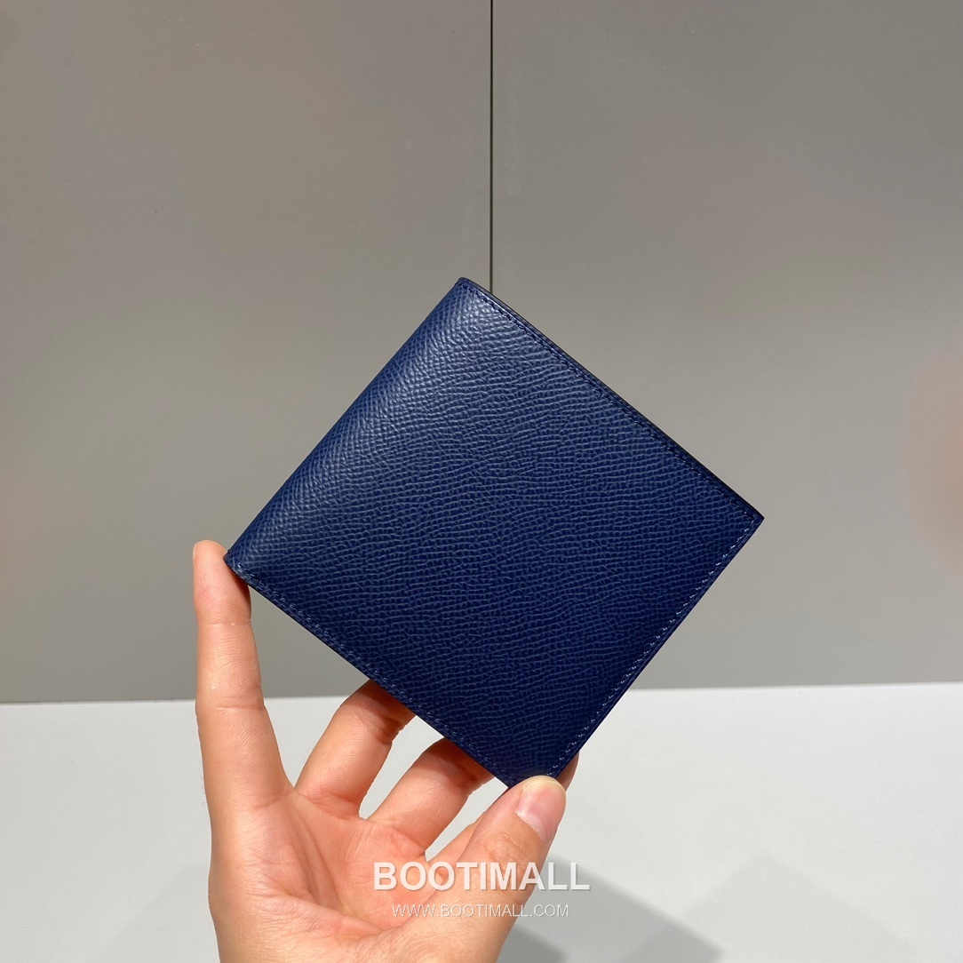 Hermes Epsom Leather Compact Wallet Navy Blue 에르메스 2945049 엡솜 레더 반지갑 네이비 블루 11cm 1