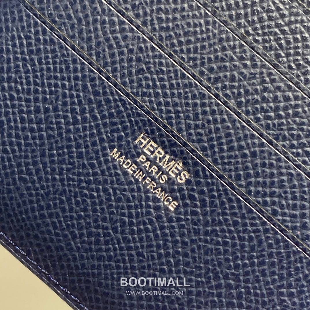 Hermes Epsom Leather Compact Wallet Navy Blue 에르메스 2945049 엡솜 레더 반지갑 네이비 블루 11cm 6