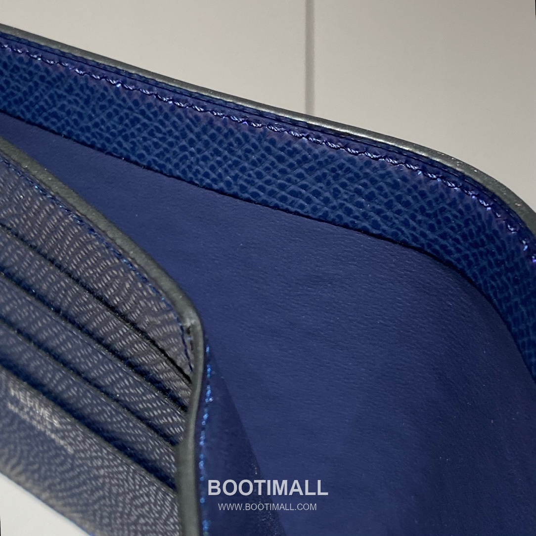 Hermes Epsom Leather Compact Wallet Navy Blue 에르메스 2945049 엡솜 레더 반지갑 네이비 블루 11cm 8